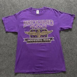 Vintage Brickyard 400 Shirt Mens Large Purple NASCAR Auto Racing Logo 7 90s
